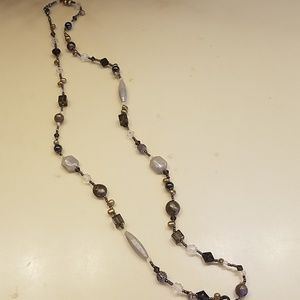 long multi-beaded necklace
